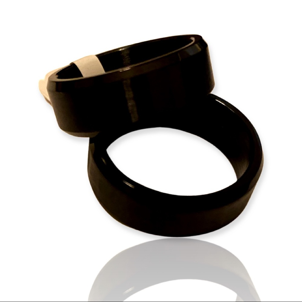 Mens brushed Black Metal Comfort Bands/Very Cool metal SZ 10.5